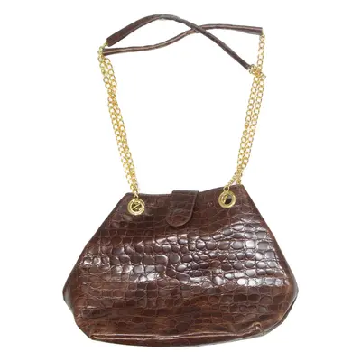 FIERDIPELLE Womens Shoulder Bag Brown Leather
