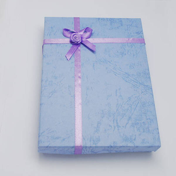 Jewelry Cardboard Boxes with Flower(Color Random Delivery) and Sponge Inside