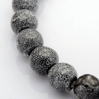 Handmade Fancy Antique Glazed Porcelain Ceramic Round Beads Strands