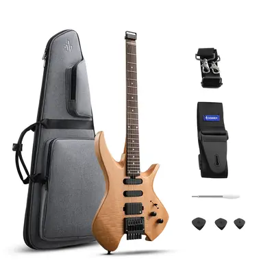 Donner HLX-500 Headless Electric Guitar - Wooden Nature / Guitar