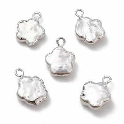 Baroque Natural Keshi Pearl Connector Charms