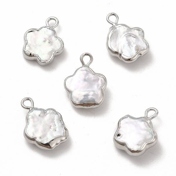 Baroque Natural Keshi Pearl Connector Charms