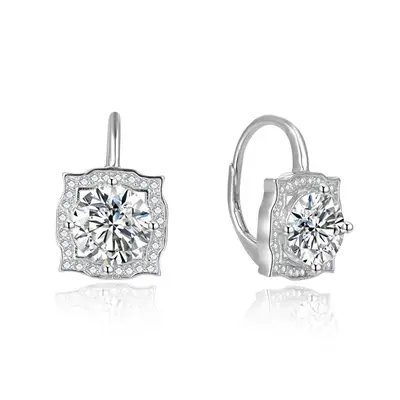 Beneto Silver Glitter Earrings AGUC2694
