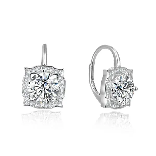 Beneto Silver Glitter Earrings AGUC2694