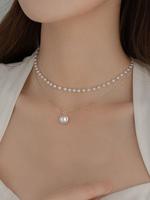 Faux Pearl Decorated Layered Necklace for Women for Gift, Clavicle Matching Necklace, Elegant All-match Fashion Accessories f...
