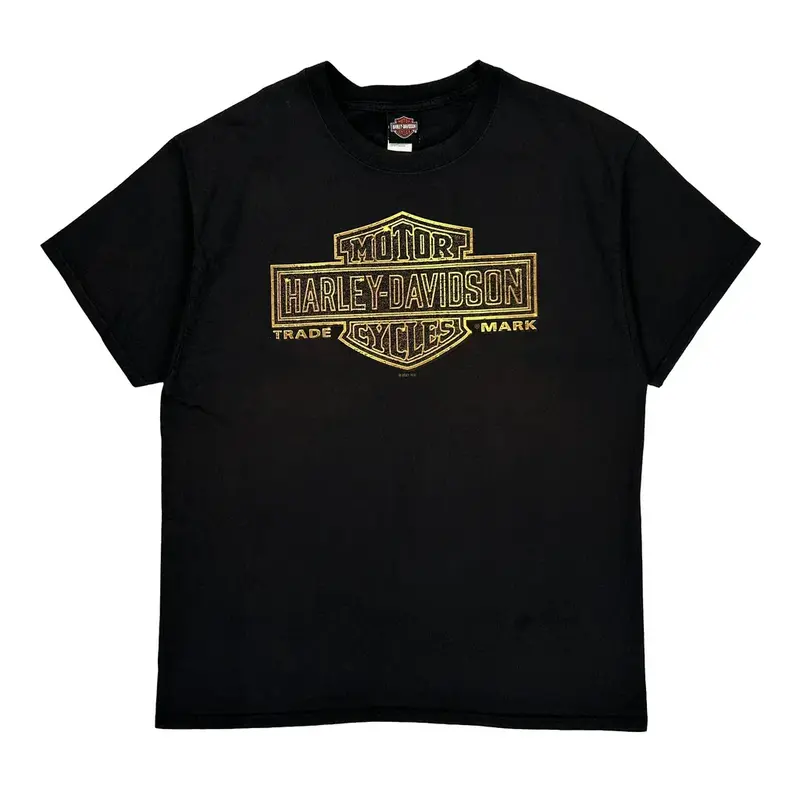 Harley Davidson Graphic T-Shirt - XL Black Cotton