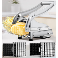 Stainless Steel French Fry Cutter with 2 Blades, Detachable blade design，Air Fryer Mate, Vegetable and Potato Slicer, Perfe...