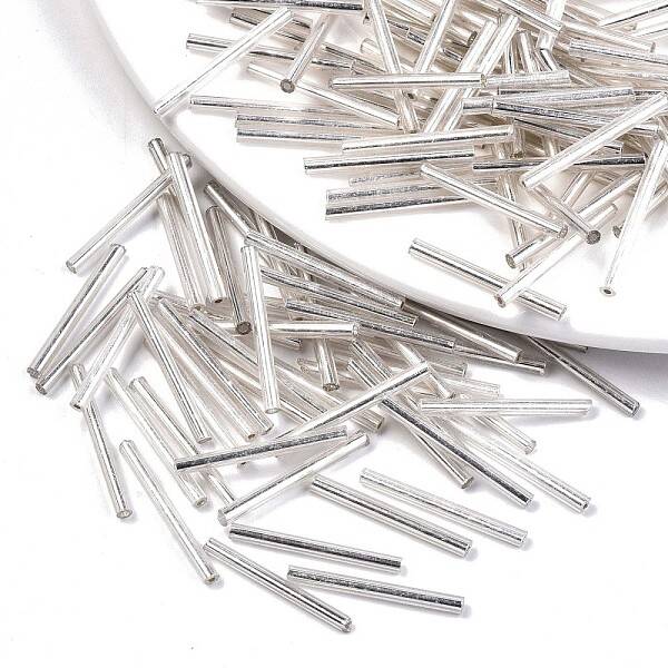 Electroplate Glass Bugle Beads