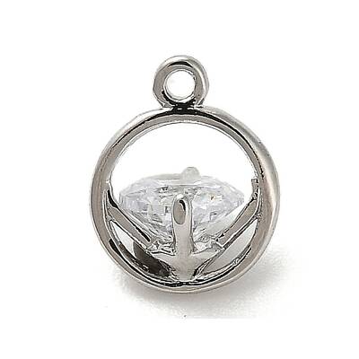 Brass Micro Pave Cubic Zirconia Charms