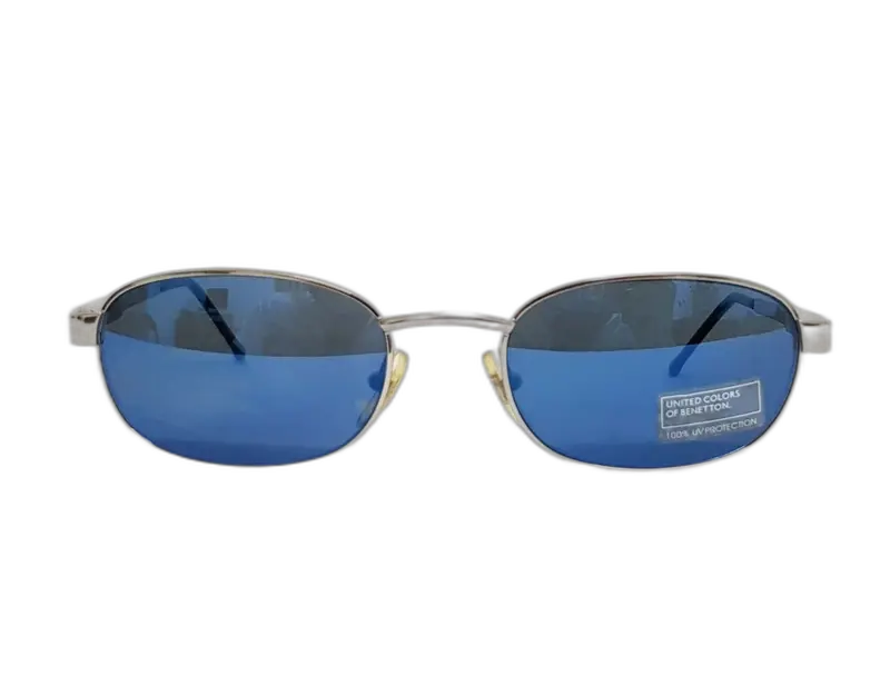 Benetton, United Colors of Benetton, Sunglasses, Silver/Black Rectangular, Unisex