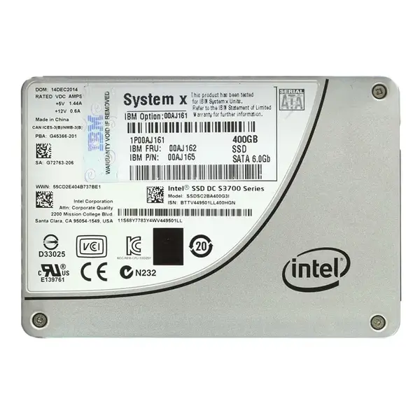00AJ165 Lenovo 400GB Multi-Level Cell SATA 6Gb/s Hot Swappable 2.5-Inch Solid State Drive
