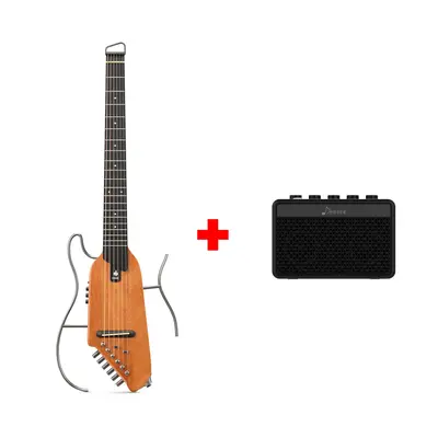 Donner HUSH™ I Acoustic-Electric Travel Guitar - Mahogany Natural / Guitar+5W Amplifier