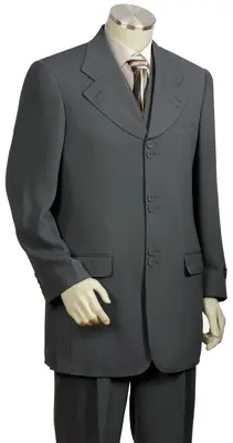 Canto Men's 3 Pc Sharkskin Suit  Double Button Jacket  Professional & Stylish