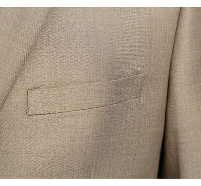 Taupe Slim Fit Two-Button Men's Suit with Optional Vest