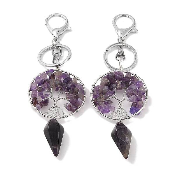 Natural Amethyst Keychain