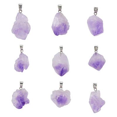 20Pcs Natural Amethyst Pendants