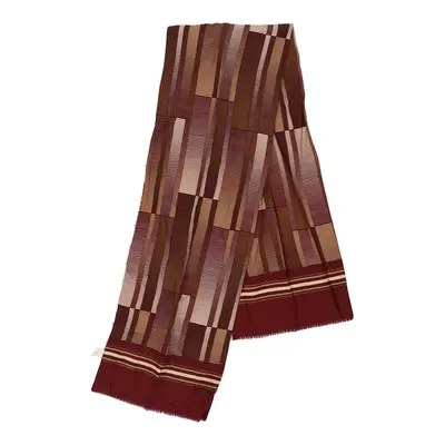 Unbranded Striped Scarf - No Size Burgundy Polyester
