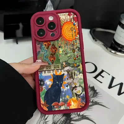 Case for iPhone 17 Air  16 Pro Max 15 Plus 14 13 12 11 XS XR Vintage Creative Cat Collage Drop Protection Shockproof Soft Sil...