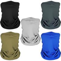 5 Pack Neck Gaiter Face Cover for UV Sun Protection, Breathable Cooling Face Mask for Men & Women, Dustproof Neck Gator for O...