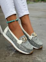 Fashion Chain Decorated Slip on Shoes for Women, Elegant Lightweight Flats, Casual Comfortable Casual Flats Shoes for Daily W...