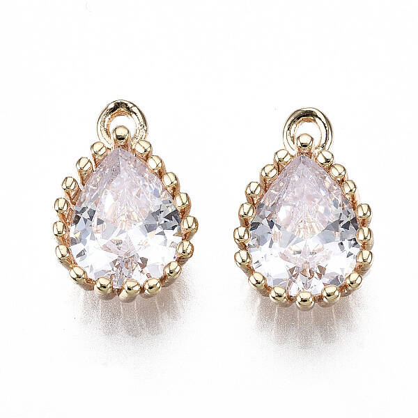 Brass Clear Cubic Zirconia Charms