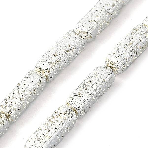 Electroplated Natural Lava Rock Beads Strands