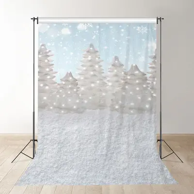 Aperturee Snowy White Tree Winter Scene Photoshoot Backdrop