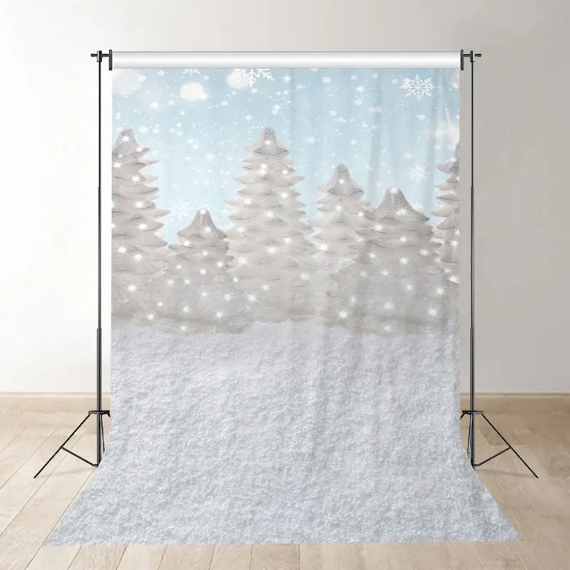 Aperturee Snowy White Tree Winter Scene Photoshoot Backdrop