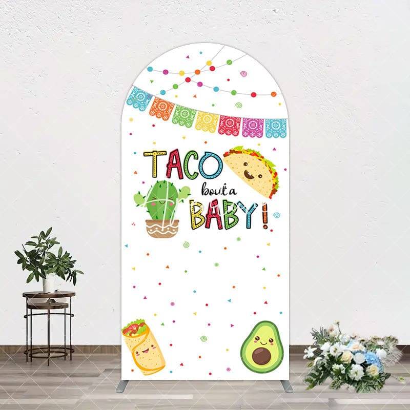 Aperturee Taco Bout A Baby White Gender Reveal Arch Backdrop, 1.6X4FT(0.5X1.2M), 38.18 USD, arch backdrop kit, GLH0D667-A