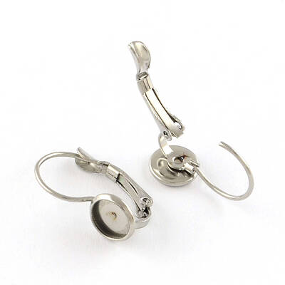 Tarnish Resistant Flat Round Tray Smooth Surface 304 Stainless Steel Leverback Earring Findings