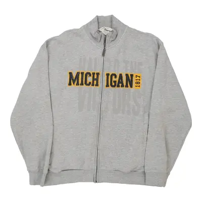 Michigan Level Wear Zip Up - Medium Grey Cotton Blend
