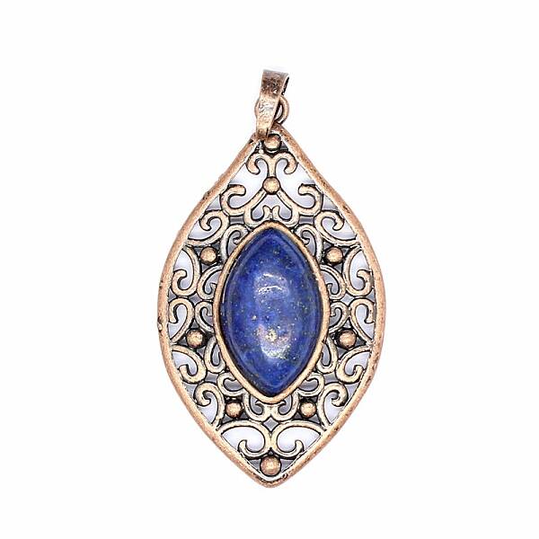 Retro Hollow Natural Lapis Lazuli Pendants