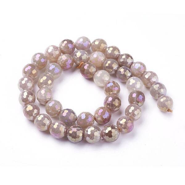Electroplate Natural Sunstone Beads Strands