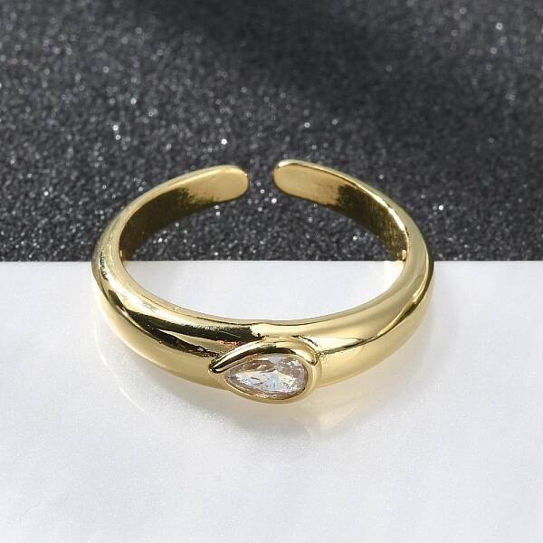 Teardrop Cubic Zirconia Solitaire Ring for Her