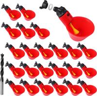 Chicken Water Cups with Mounting Hole Opener,Thread Automatic Filling Water Cups for DIY Poultry Quail Chicken, Duck, Bird,Pi...