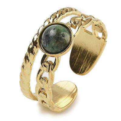 Natural African Turquoise(Jasper) Finger Rings