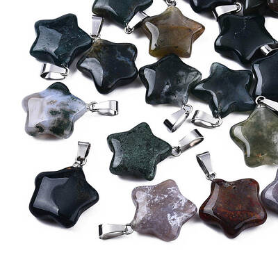 Star Natural Indian Agate Pendants