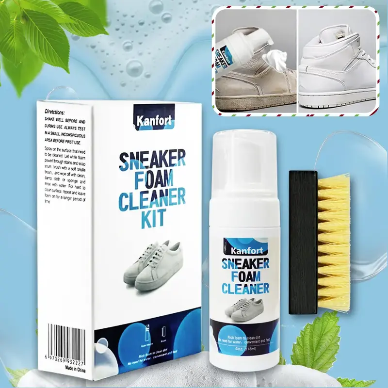 Foam Shoe Cleaner for Suede, Leather, Knit, Boots, Canvas, Fabric, Nylon Mesh, PU - Limpiador de Zapatos, Shoe Cleaner Foam k...