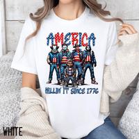 Gangster Killer America Shirt, America Killin It Since 1776 Shirt, Horror 4th Of July , Fourth Of July Tee, Killer Independen...