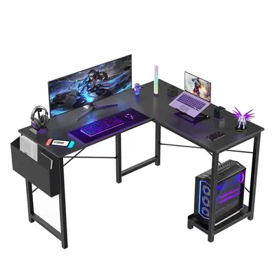 PINGO Durable L Shaped Computer Gaming Desk, U-Shaped Office Workstation, Stable Corner Desk, For Home and Office, For Home O...