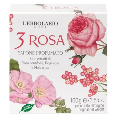L'Erbolario 3 Rosa Scented Soap 100 G