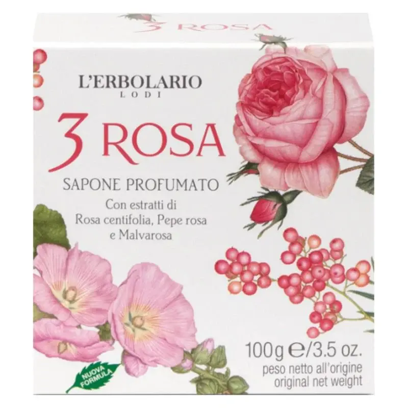 L'Erbolario 3 Rosa Scented Soap 100 G