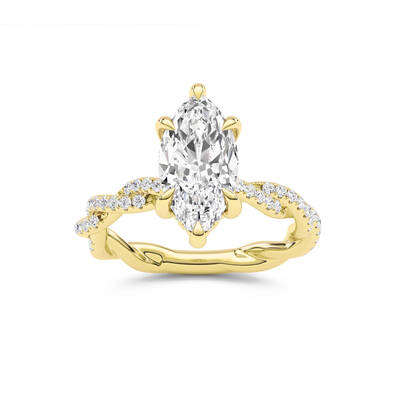 ChiraTan Marquise Lab Grown Diamond Engagement Ring | 18K Yellow Gold 2 7/8 CT. TW.