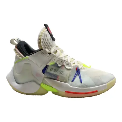 AIR JORDAN High Top Trainers White Faux Leather Mens UK 7