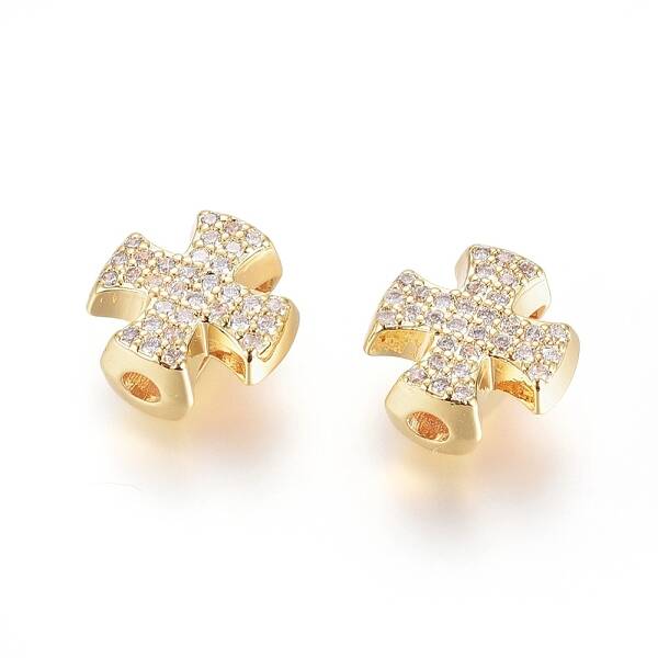 Brass Micro Pave Cubic Zirconia Slide Charms