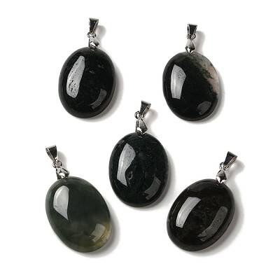 Natural Moss Agate Pendants