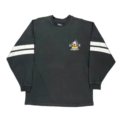 Mickey Mouse Disney Cartoon Long Sleeve T-Shirt - Large Black Cotton