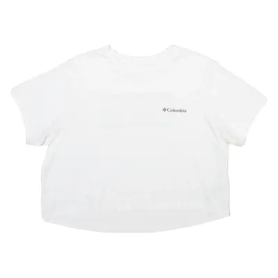 COLUMBIA Cropped Womens T-Shirt White Crew Neck M