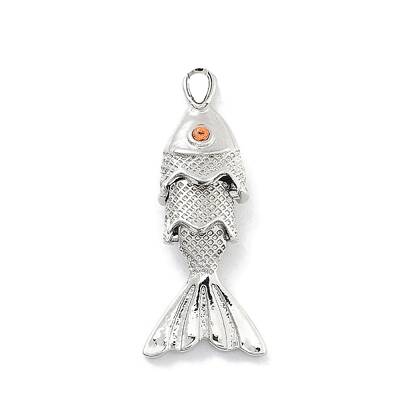 Fish Rack Plating Brass Micro Pave Cubic Zirconia Pendants