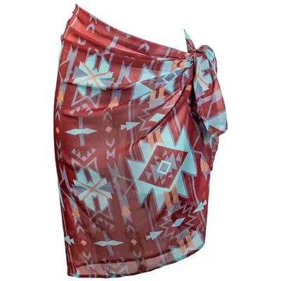 Ladies Sarong Rust/Aztec